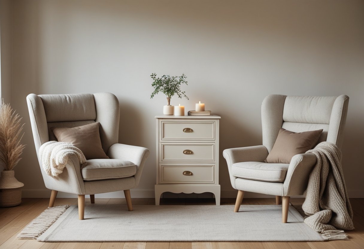 Sådan skaber du den perfekte hyggekrog med loungestole og en lille kommode